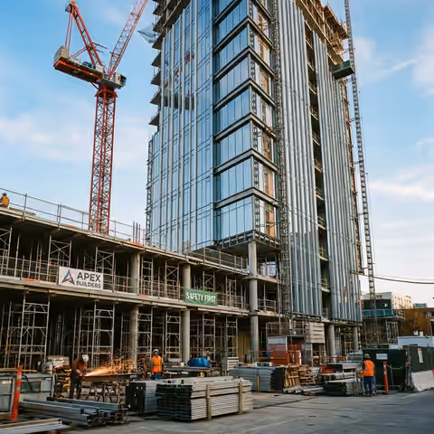 Construcción de edificio moderno