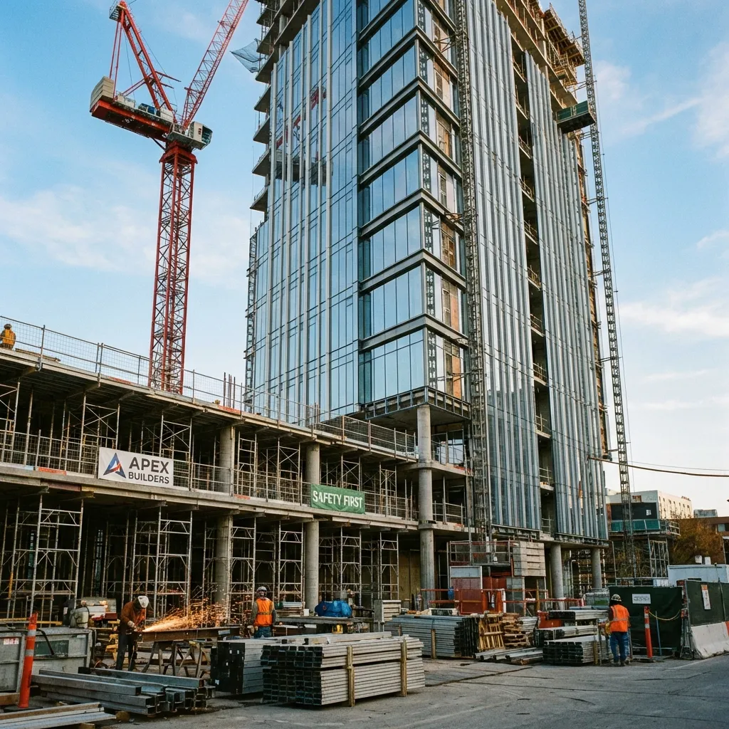 Construcción de edificio moderno